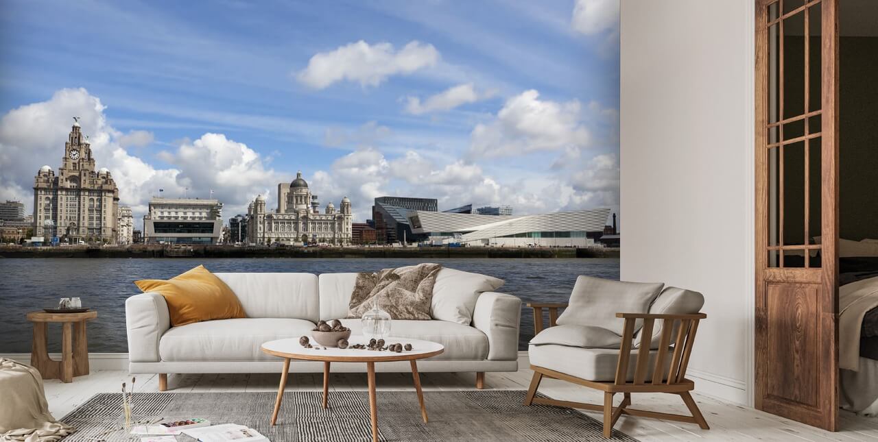 Muurschildering Liverpool River Mersey | Wallsauce NL