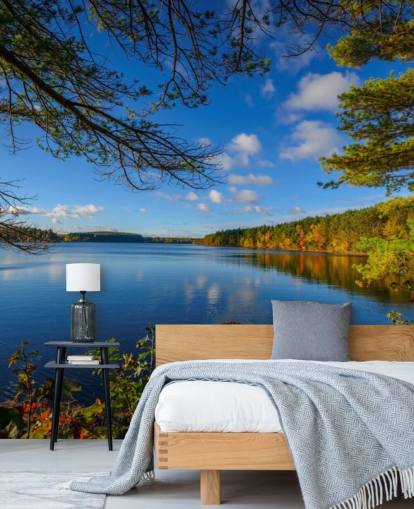 Beautiful Lake Side of Forest Wall Mural Beautiful Lake Side of Forest Wall Mural