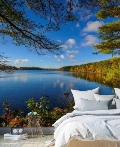 Beautiful Lake Side of Forest Wall Mural Beautiful Lake Side of Forest Wall Mural