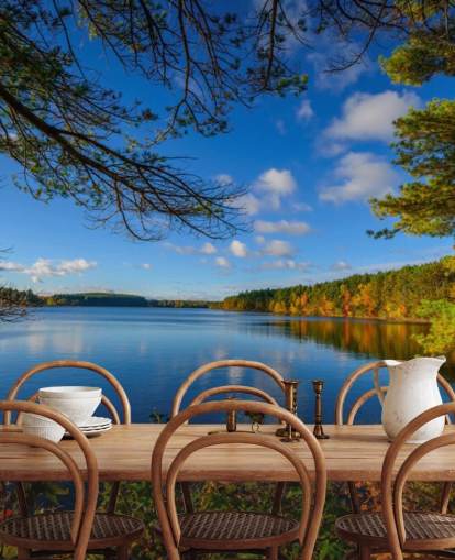 Beautiful Lake Side of Forest Wall Mural