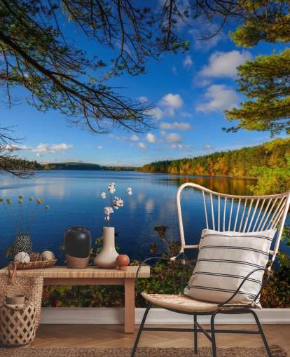 Beautiful Lake Side of Forest Wall Mural