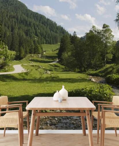 Bavarian Forest and River Wallpaper