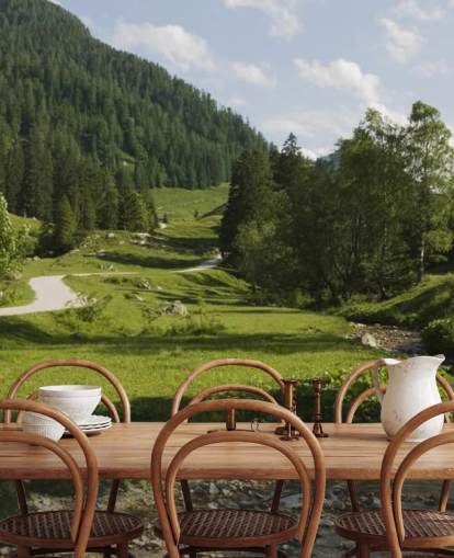 Bavarian Forest and River Wallpaper