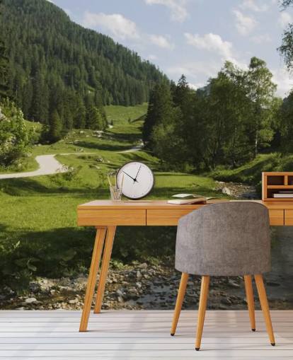 Bavarian Forest and River Wallpaper