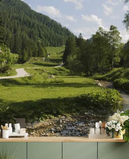 Papel de Parede Floresta e Rio da Baviera Papel de Parede Floresta e Rio da Baviera