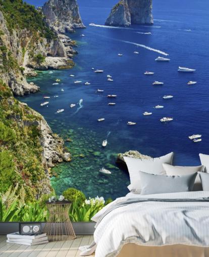 Blue Waters Capri Coast Line com Mural de Lanchas