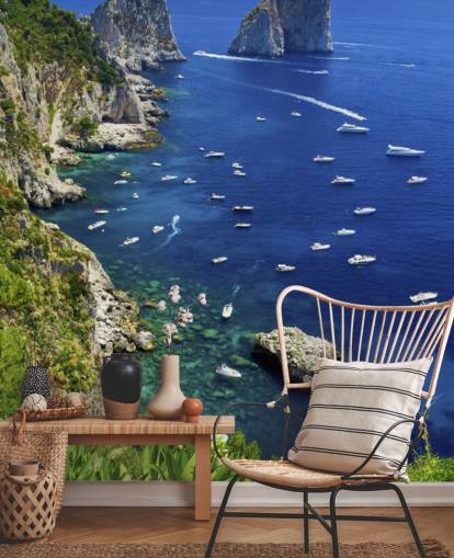 Blue Waters Capri Coast Line com Mural de Lanchas