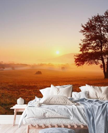 Papel de Parede Árvore em Campo Sunset