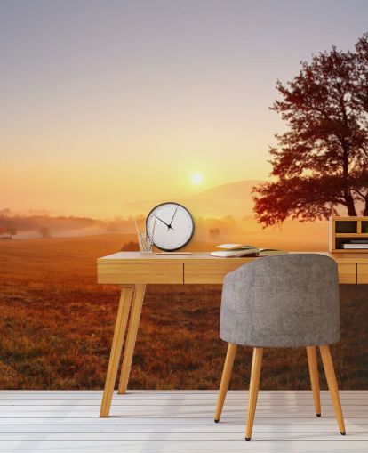 Papel de Parede Árvore em Campo Sunset