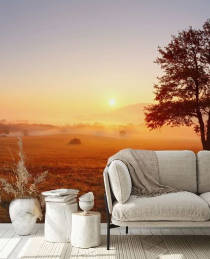 Papel de Parede Árvore em Campo Sunset