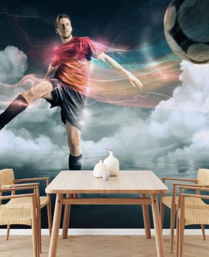Football Player Kicking Ball Wallpaper
