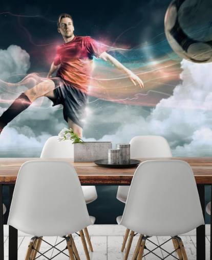 Football Player Kicking Ball Wallpaper