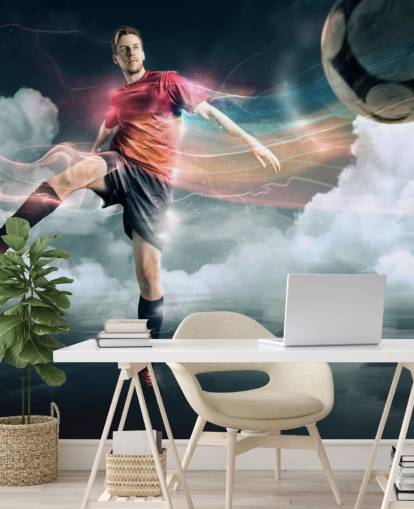 Football Player Kicking Ball Wallpaper