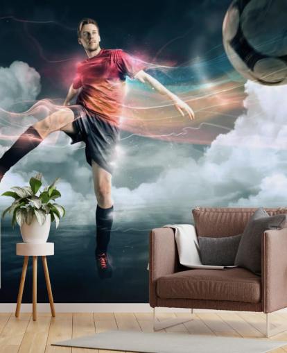 Voetballer Kicking Ball Wallpaper Voetballer Kicking Ball Wallpaper