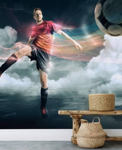 Football Player Kicking Ball Wallpaper