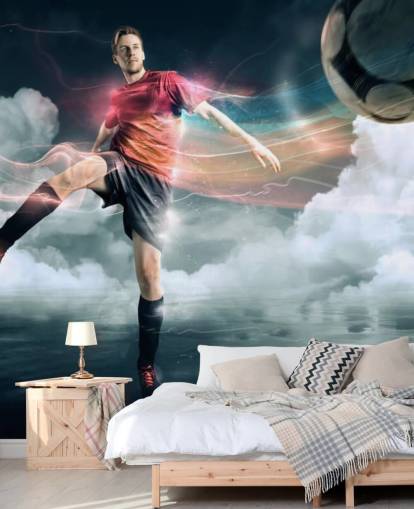 Voetballer Kicking Ball Wallpaper Voetballer Kicking Ball Wallpaper