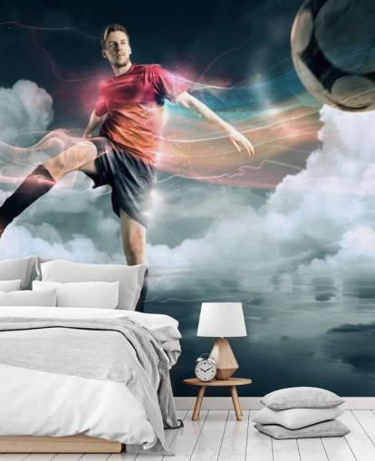 Fondo de pantalla de jugador de fútbol pateando Fondo de pantalla de jugador de fútbol pateando