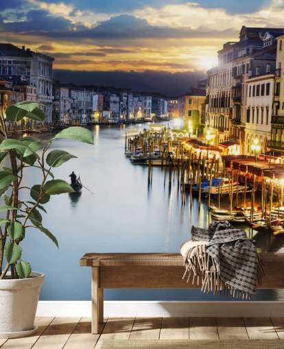 Venezia om natten Bakgrunn
