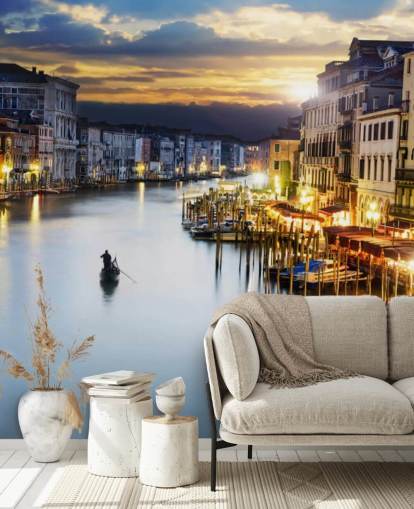 Venezia om natten Bakgrunn Venezia om natten Bakgrunn