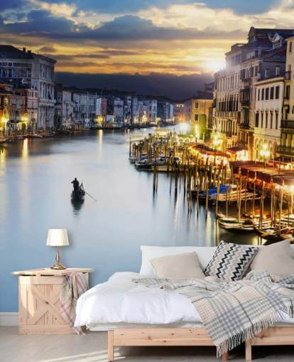 Venezia om natten Bakgrunn