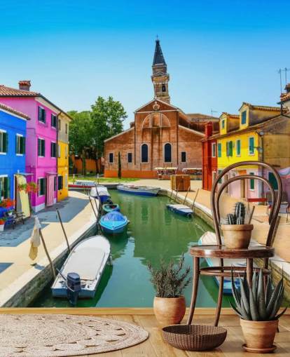 Burano Canal Bakgrunn