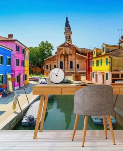 Burano Canal Bakgrund Burano Canal Bakgrund