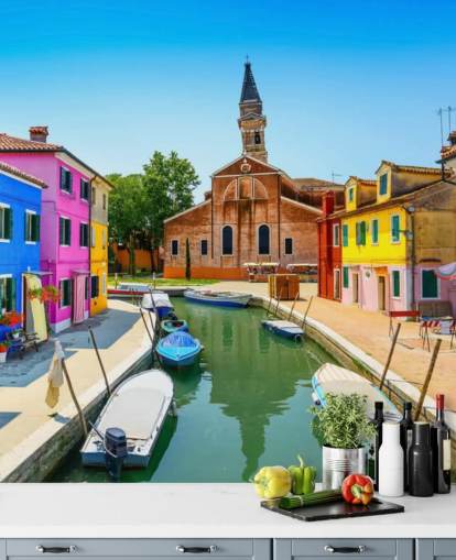 Burano Canal Bakgrunn