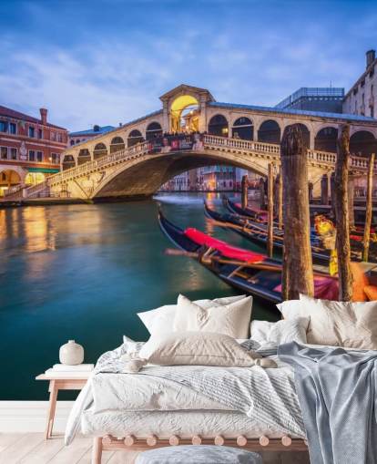 venetianska bron på natten tapeter