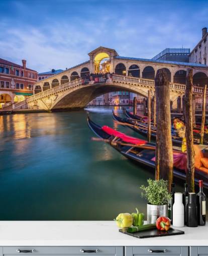 venezianische Brücke bei Nacht Tapete venezianische Brücke bei Nacht Tapete