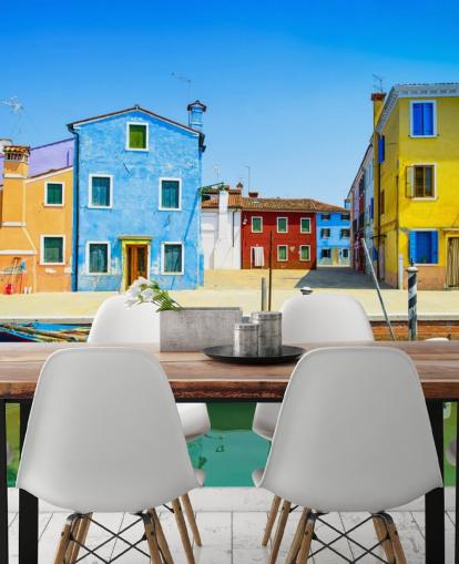 farverige huse i italien tapet