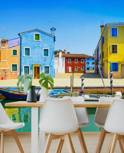 colourful houses in italy wallpaper