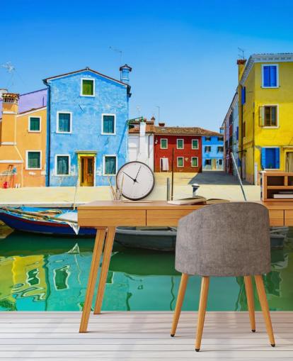 casas coloridas na itália papel de parede casas coloridas na itália papel de parede