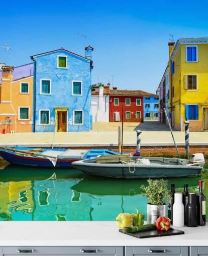 colourful houses in italy wallpaper