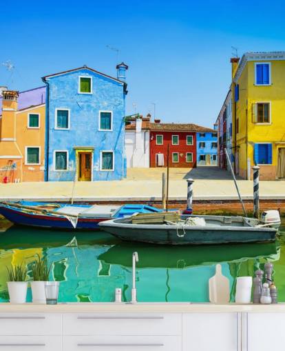 colourful houses in italy wallpaper