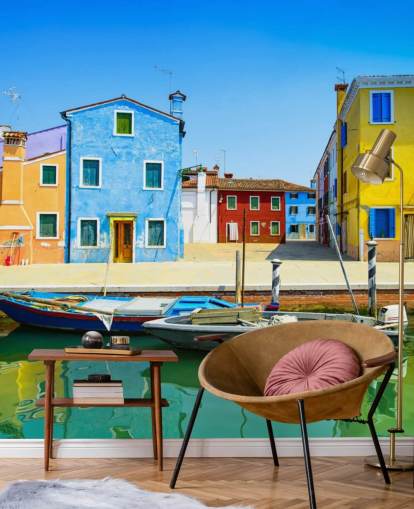 colourful houses in italy wallpaper