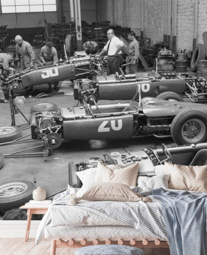 Black and White Vintage Cars Wallpaper