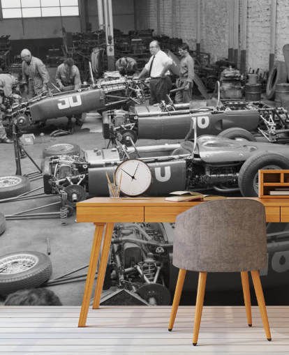 Papel de Parede de Carros Antigos Preto e Branco