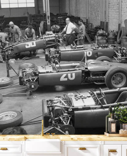 Papel de Parede de Carros Antigos Preto e Branco