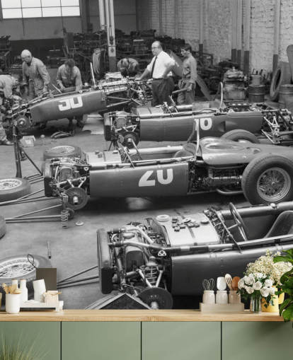 Black and White Vintage Cars Wallpaper