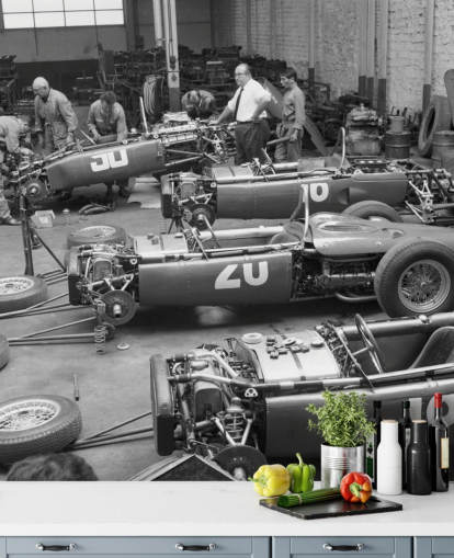 Black and White Vintage Cars Wallpaper