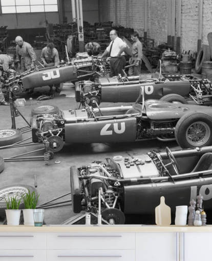 Svart og hvitt Vintage Cars Bakgrunn