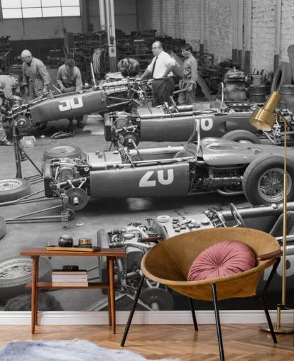 Black and White Vintage Cars Wallpaper