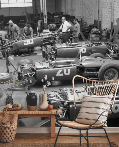 Svartvitt Vintage Bilar Bakgrund