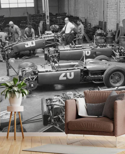 Black and White Vintage Cars Wallpaper