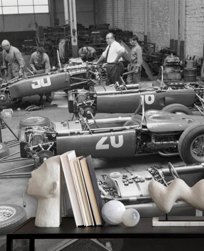 Black and White Vintage Cars Wallpaper