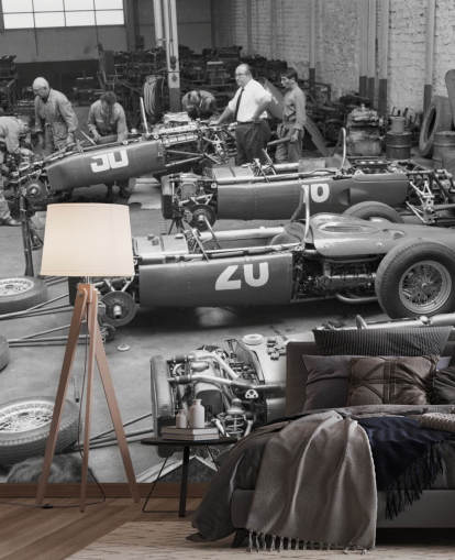 Black and White Vintage Cars Wallpaper