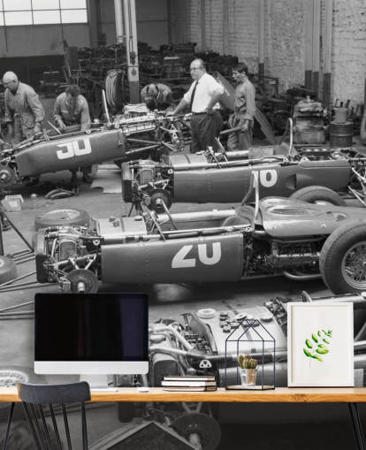 Svart og hvitt Vintage Cars Bakgrunn