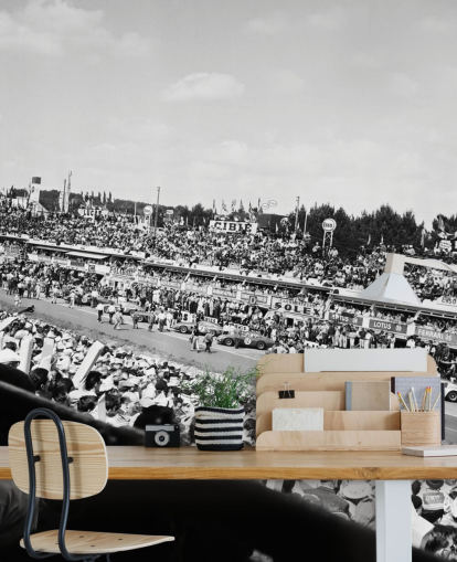 black and white customisable car racing wallpaper mural called GT Cars Le Mans 24 Hour Race (1963) for bedrooms, offices and businesses black and white customisable car racing wallpaper mural called GT Cars Le Mans 24 Hour Race (1963) for bedrooms, offices and businesses