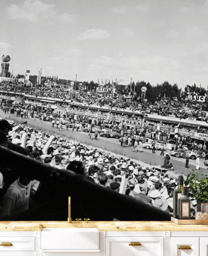 papier peint mural de course automobile personnalisable en noir et blanc appelé GT Cars Le Mans 24 Hour Race (1963) pour les chambres, les bureaux et les entreprises papier peint mural de course automobile personnalisable en noir et blanc appelé GT Cars Le Mans 24 Hour Race (1963) pour les chambres, les bureaux et les entreprises