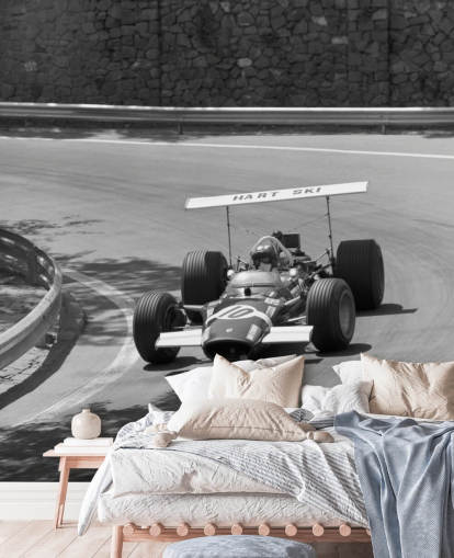 Vintage Race Car on Track Wall Mural